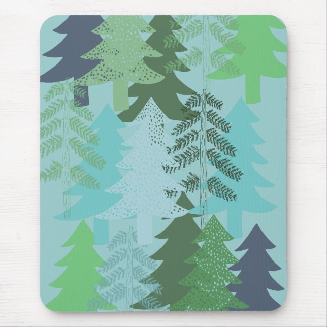 Trees on Blue Mouse Mat (Front)