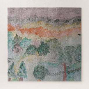 Trees On The Bay Jigsaw Puzzle