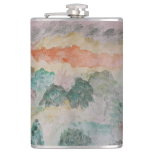 Trees On The Bay Vinyl Wrapped Flask