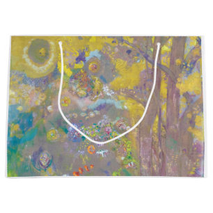 Trees on Yellow Background, Redon Large Gift Bag