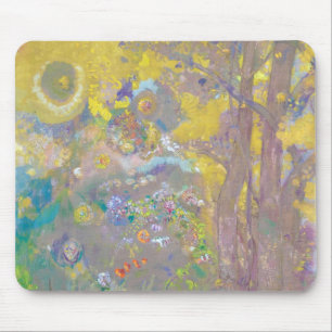 Trees on Yellow Background, Redon Mouse Mat