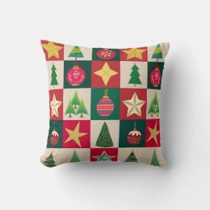 Trees Ornaments and Stars Cushion
