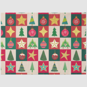 Trees Ornaments and Stars Squares Tissue Paper
