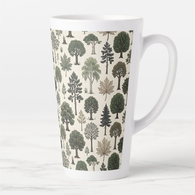 Trees Pattern Latte Mug (Right)
