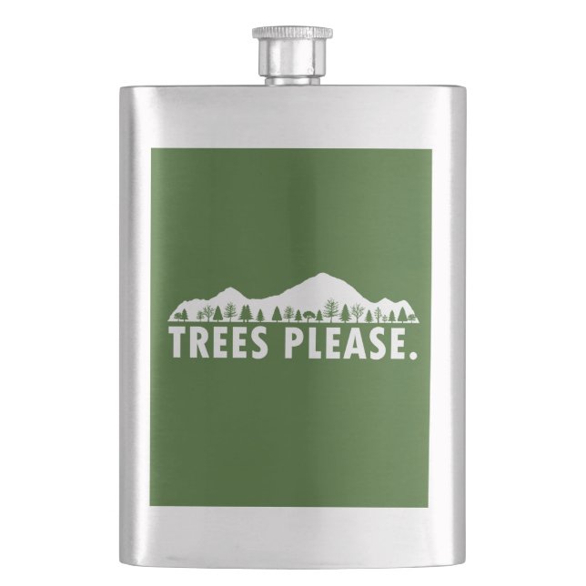 Trees Please Hip Flask (Front)
