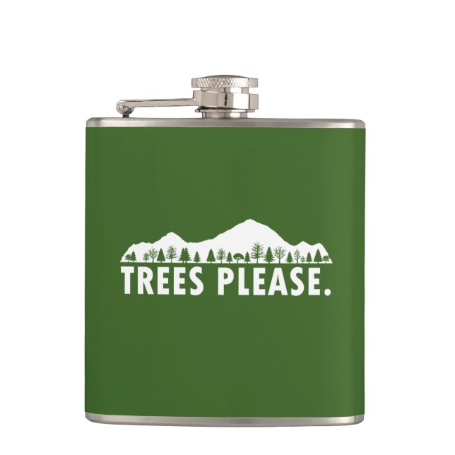 Trees Please Hip Flask (Front)