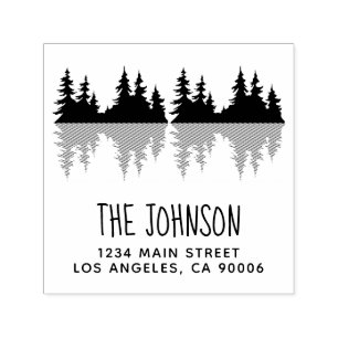 Trees Rustic Family Name Trees Return Address Self-inking Stamp