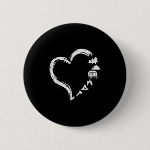 Trees Rv Van Campfire Tent Heart Cute Love Camping 6 Cm Round Badge