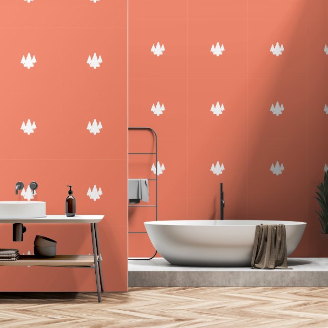 Trees Salmon  Wallpaper (Bathroom)