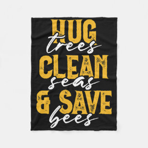 Trees Seas Bees Environmentalist Cute Earth Day Gi Fleece Blanket