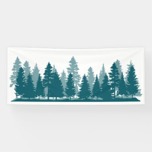 Trees silhouettes banner