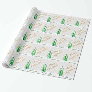 Trees & Snowflakes Winter Christmas Wrapping Paper