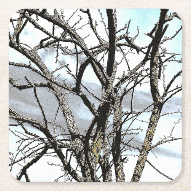 TREES SQUARE PAPER COASTER (Front)