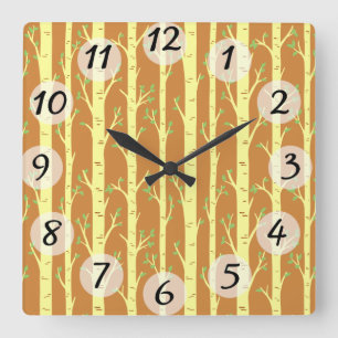 Trees Square Wall Clock