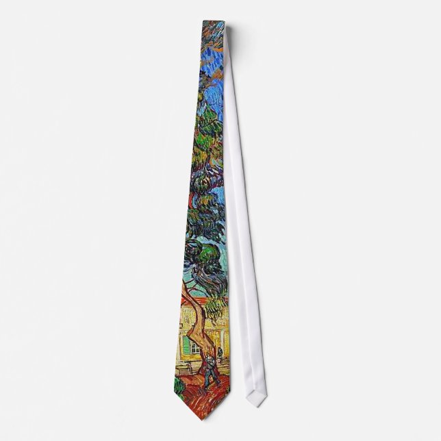 Trees St-Paul Hospital Garden Van Gogh Fine Art Tie (Front)