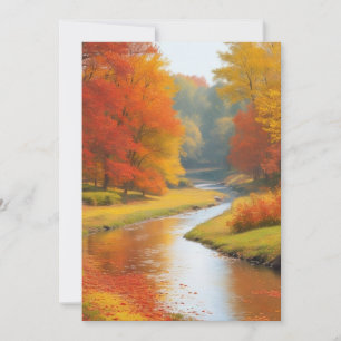 Trees Stream Colourful Autumns Wend Timeless Art Holiday Card