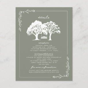 Trees Swing Sage Green Woodland Wedding Details Enclosure Card