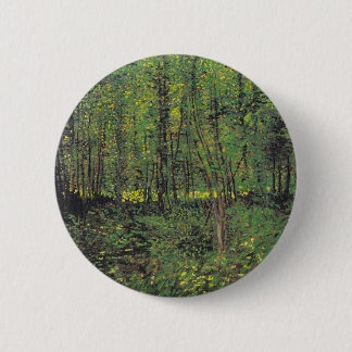 Trees & Undergrowth by Van Gogh 6 Cm Round Badge