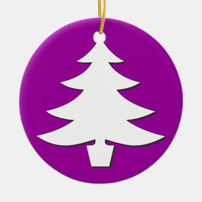 trees - violet ceramic tree decoration (Front)