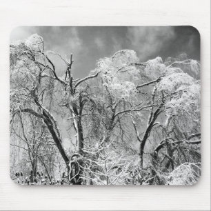 trees wear winter mouse mat
