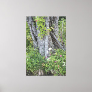 Trees With Grey and Green Canvas Print