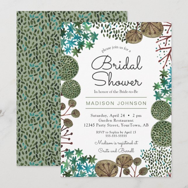 Trees Woodland Forest | Bridal Shower | Invitation (Front/Back)