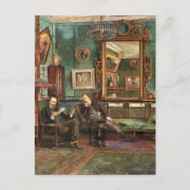 Treffry Dunn Rossetti & Dunton at 16 Cheyne walk Postcard (Front)