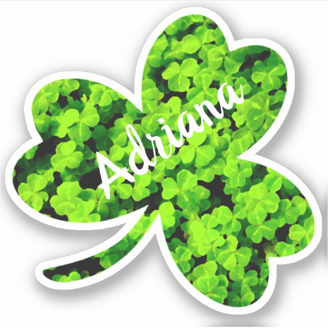 Trefoil Clover Leaf Cloverleaf Shape Custom Name (Front)