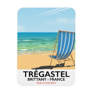 Trégastel, Brittany France beach travel poster Magnet