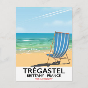 Trégastel, Brittany France beach vacation poster Postcard
