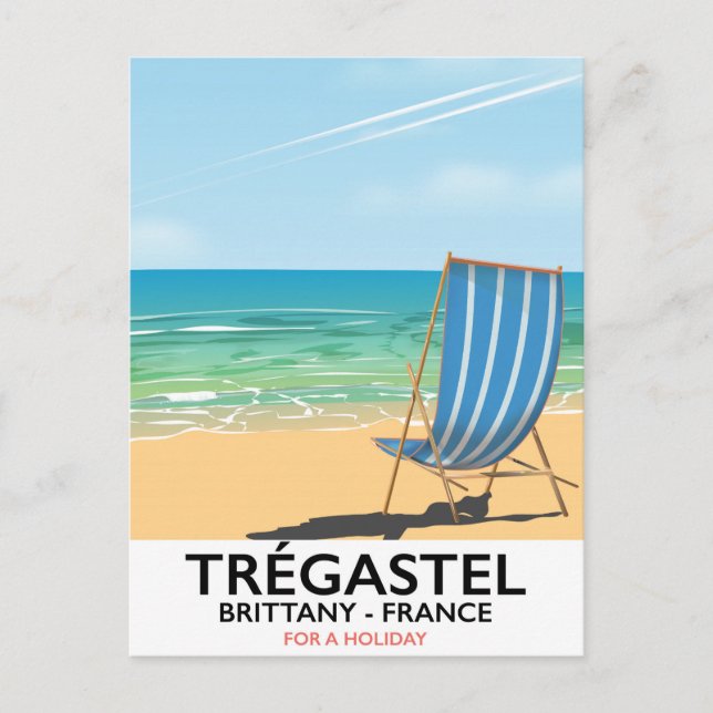 Trégastel, Brittany France beach vacation poster Postcard (Front)