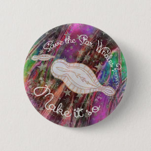 Trek to Save the Star Whales 6 Cm Round Badge
