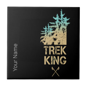 Trekking and Hiking Outdoor Vintage Forest Design Tile