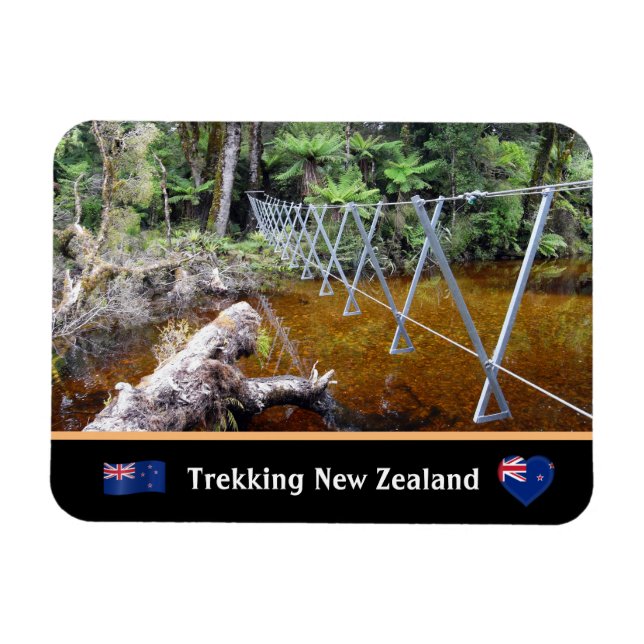 Trekking & Wire Bridges - Wilderness/ New Zealand Magnet (Horizontal)