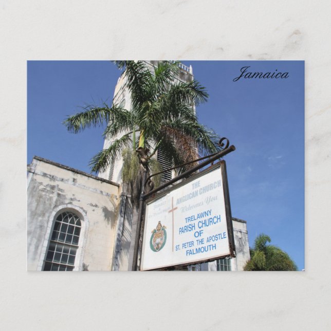Trelawny Parish Church Falmouth Jamaica, photo Postcard (Front)