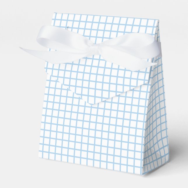 Trellis Baby Blue - White Favour Box (Front Side)