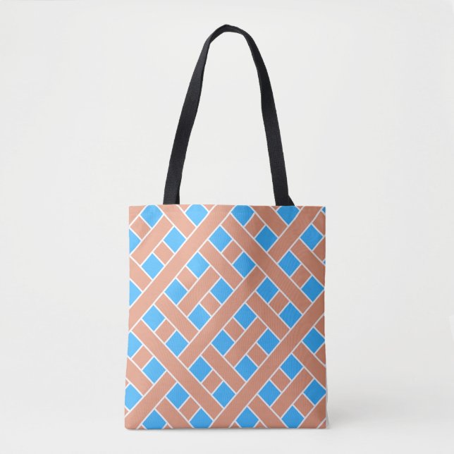 Trellis Blue Background  Tote Bag (Front)