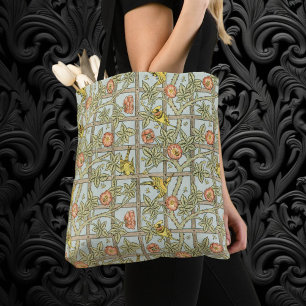 Trellis by William Morris, Vintage Garden Textile Tote Bag