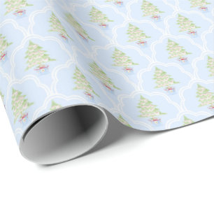 Trellis Christmas Trees Christmas Wrapping Paper