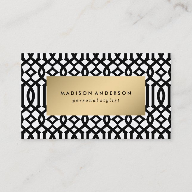 Trellis in Gold | Business Cards (Front)