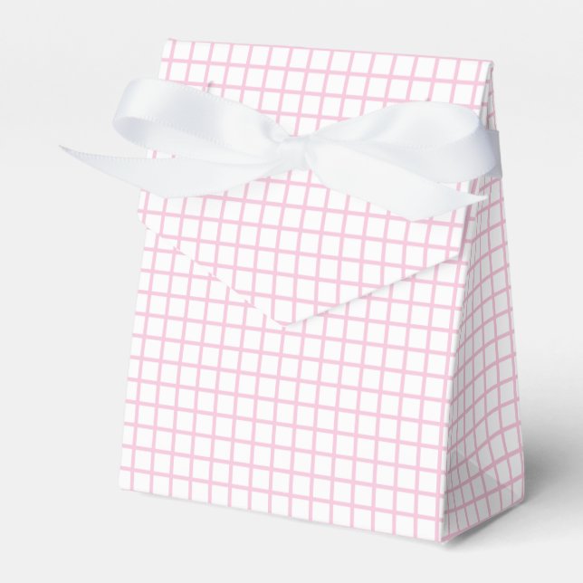 Trellis Light Pink - White Favour Box (Front Side)
