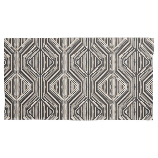 Trellis Modern Stripe Squares and Diamonds Pillowcase (Front)