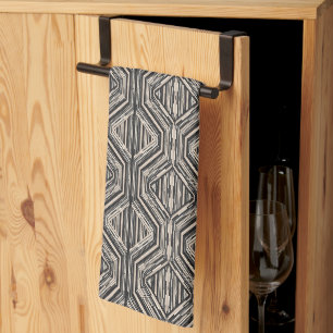 Trellis Modern Stripe Squares and Diamonds Tea Towel