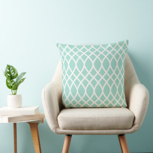 Trellis Pattern Pillow   Seafoam Green