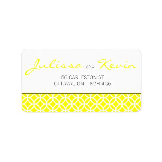 Trellis Pattern Wedding Label - Custom Colour Address Label