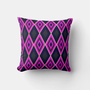 Trellis rhombus shapes geometric seamless pattern cushion