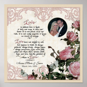 Trellis Rose Vintage - Art to Frame Personalised Poster