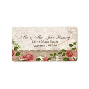 Trellis Rose Vintage Card Mailing Address Label