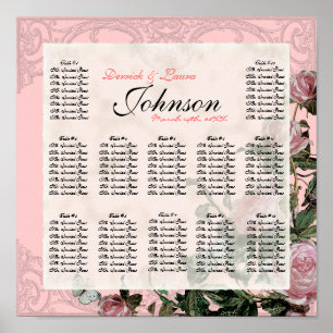 Trellis Rose Vintage - Table Seating Chart