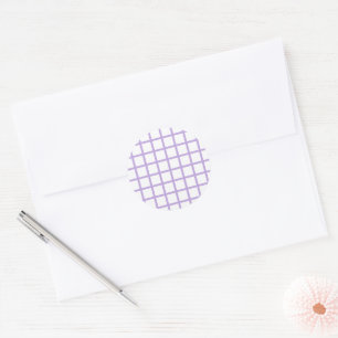 Trellis Soft Lavender - White Classic Round Sticker